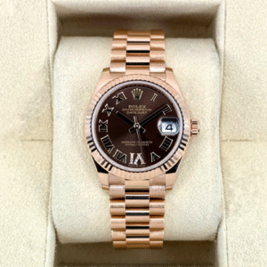 2022 Rolex Datejust 31mm 278275 Rose Gold Chocolate Diamond Dial
